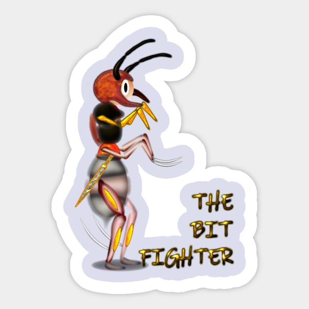 The Bit Fighter Sticker by Zealjagan